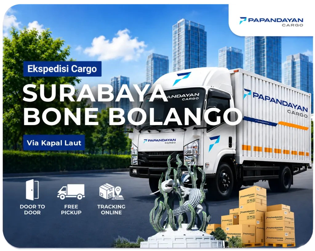 Ekspedisi Surabaya Bone Bolango via laut melayani pengiriman barang cargo, muatan banyak koli, dan kebutuhan distribusi antarpulau secara terencana.