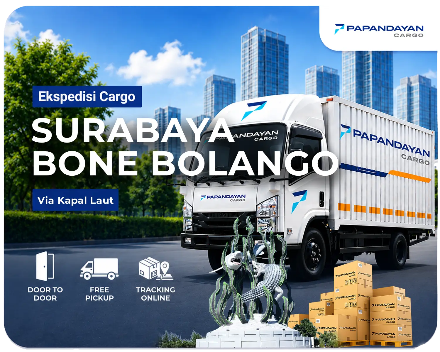 Ekspedisi Surabaya Bone Bolango via laut melayani pengiriman barang cargo, muatan banyak koli, dan kebutuhan distribusi antarpulau secara terencana.