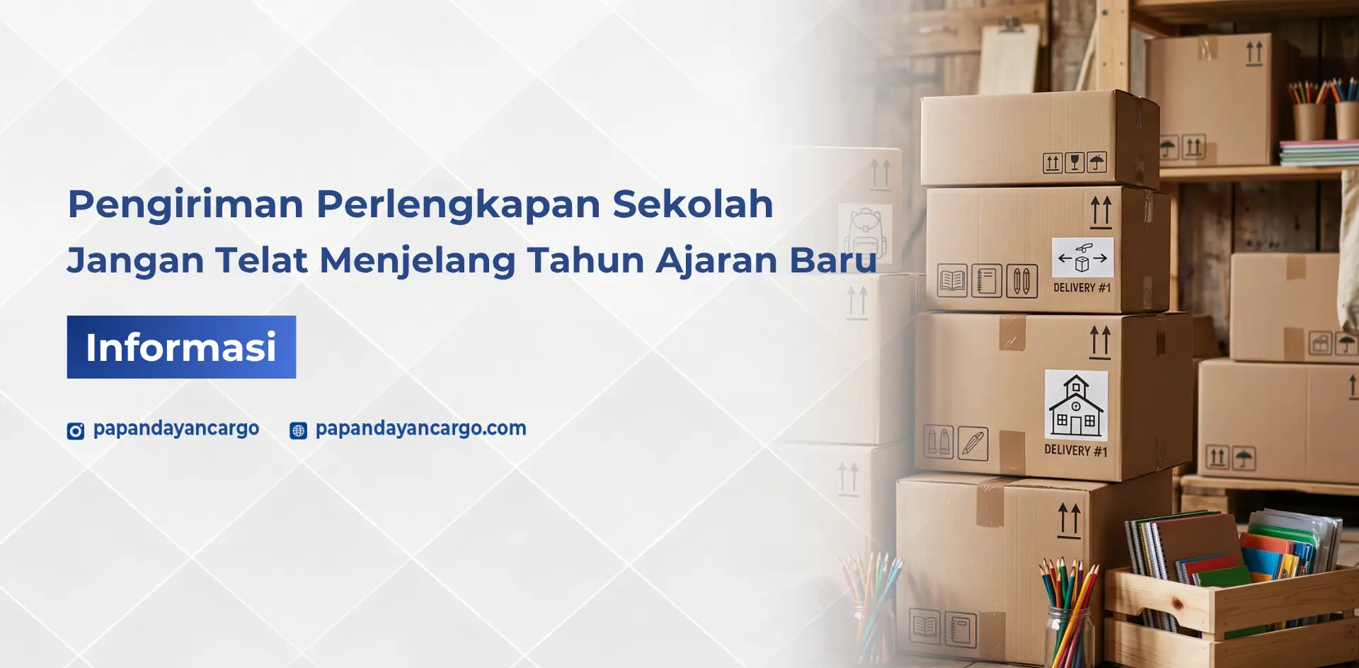 Pengiriman perlengkapan sekolah untuk membantu kebutuhan meja, kursi, buku, alat tulis, dan barang sekolah tiba lebih terencana