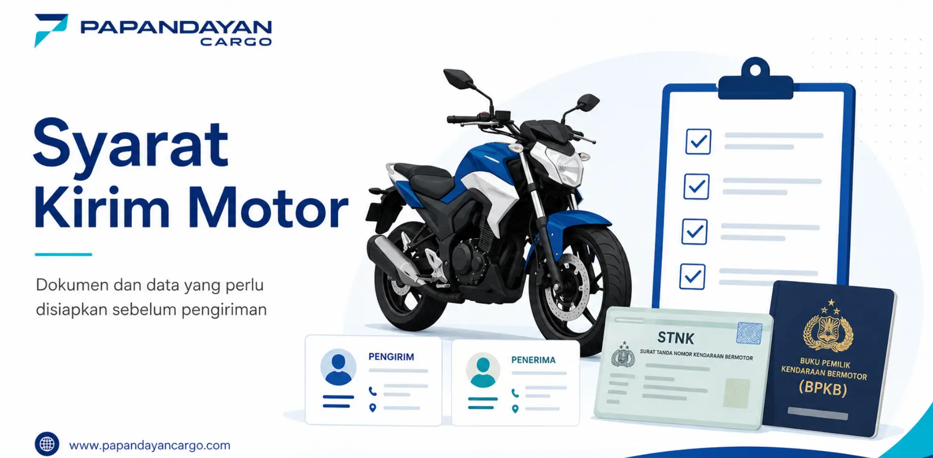 Syarat kirim motor berisi data dan dokumen yang perlu disiapkan sebelum proses pengiriman kendaraan