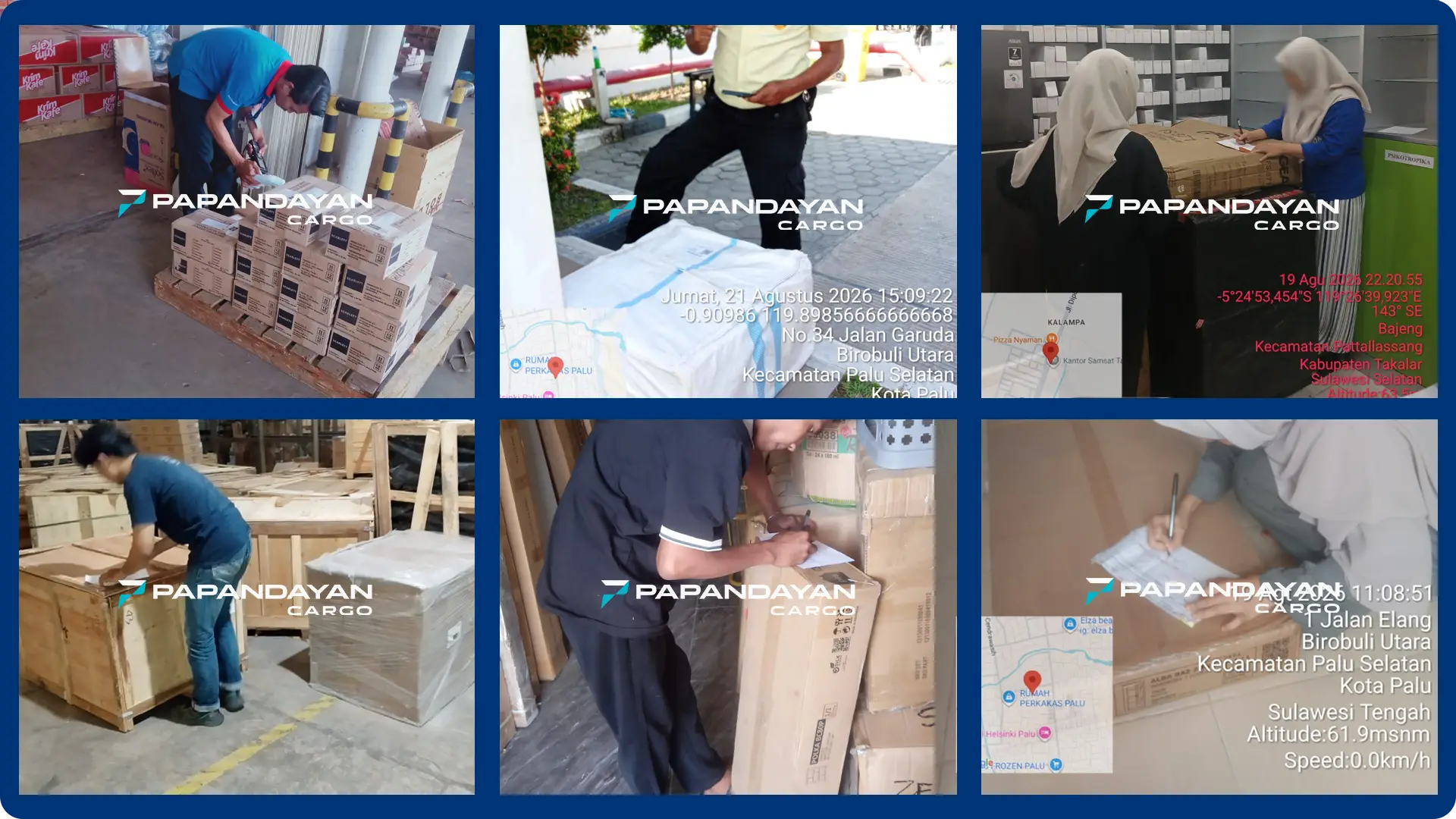 Dokumentasi pengiriman kargo Jakarta ke Makassar oleh Papandayan Cargo