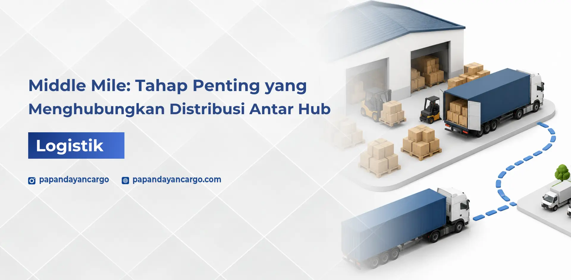 Middle mile dalam logistik merupakan tahap perpindahan barang antar hub distribusi yang menghubungkan jaringan pengiriman utama.