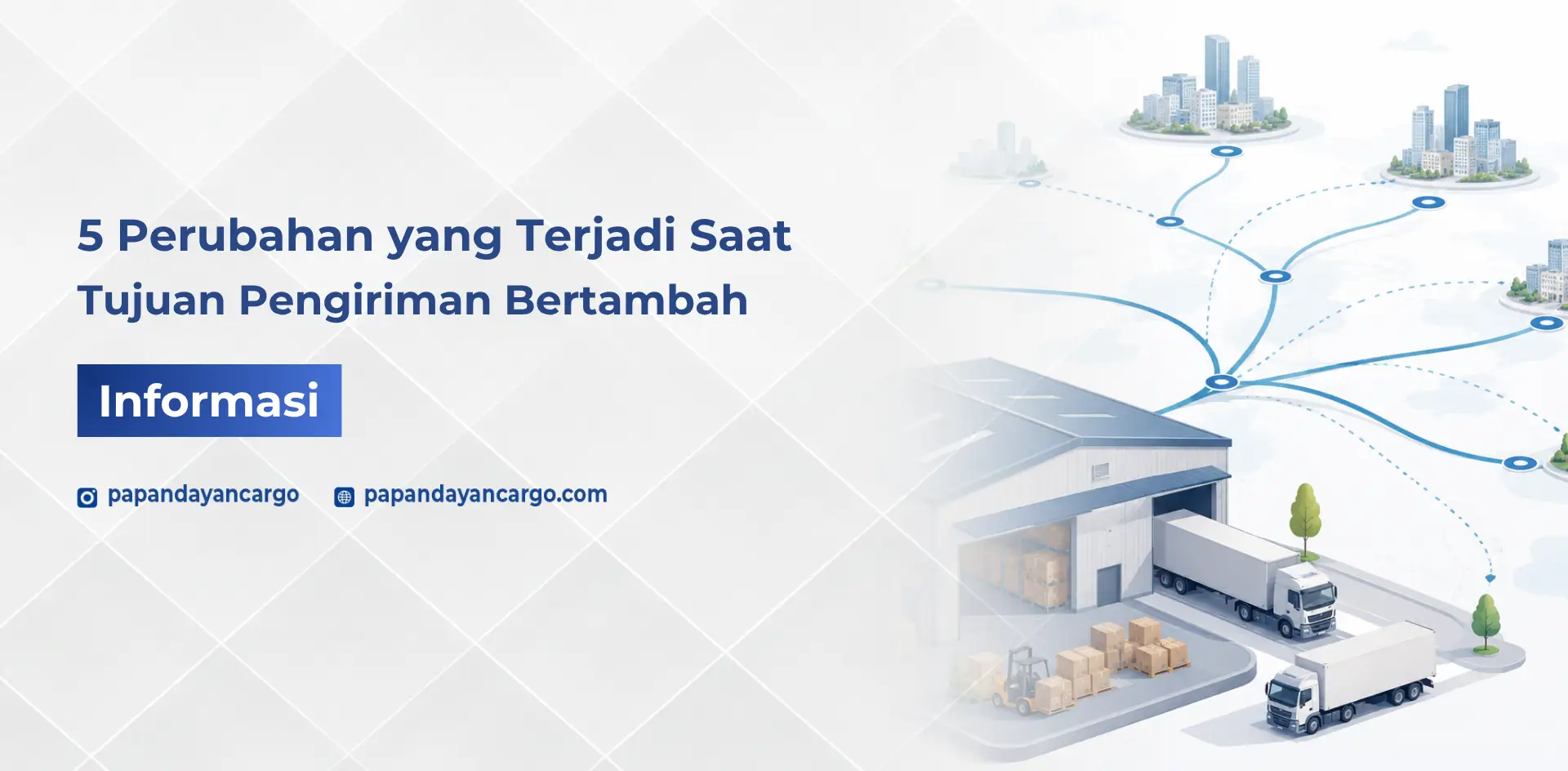 Pengiriman ke banyak kota membutuhkan pengaturan rute, jadwal, volume, dan koordinasi yang lebih terstruktur saat tujuan distribusi bertambah.