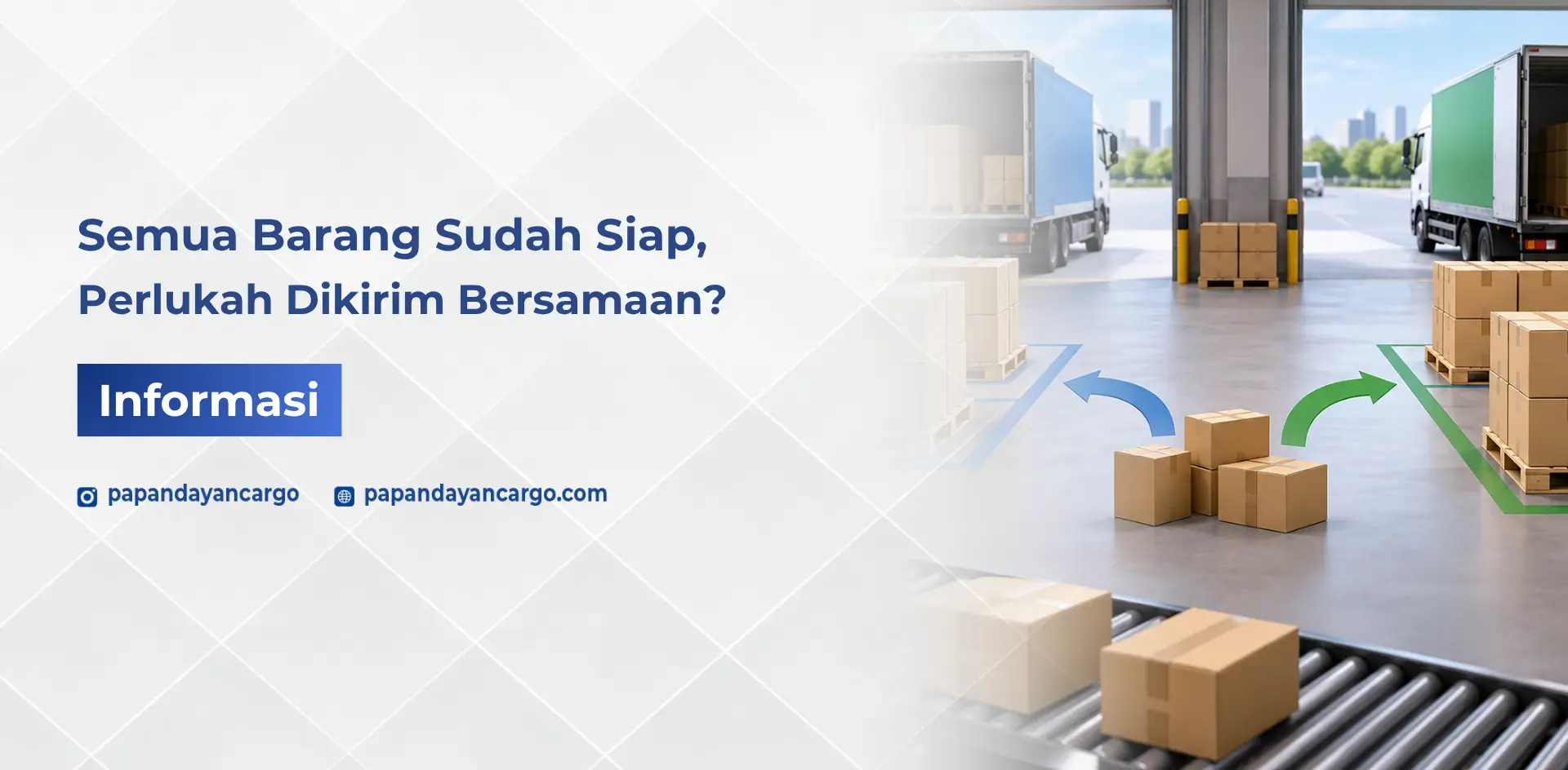 Barang dikirim bersamaan untuk memenuhi kebutuhan distribusi dalam satu waktu dan menjaga proses pengiriman tetap terkoordinasi.