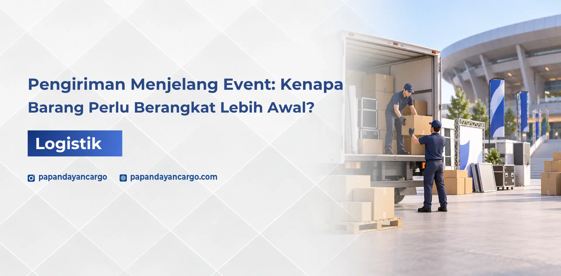 Pengiriman barang untuk event yang membutuhkan koordinasi logistik agar perlengkapan tiba sesuai jadwal dan lokasi acara.