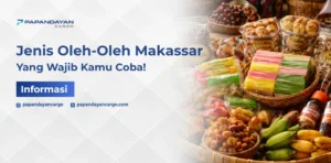 Oleh-oleh Makassar adalah aneka makanan khas seperti pisang epe, kue tradisional, dan camilan lokal favorit dari Makassar.